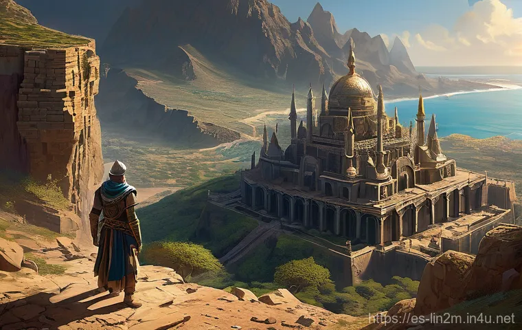 리니지2M 스토리 라인 분석 - **The Dawn of Races in Telos**
    A breathtaking, panoramic view of a primordial world, moments aft...