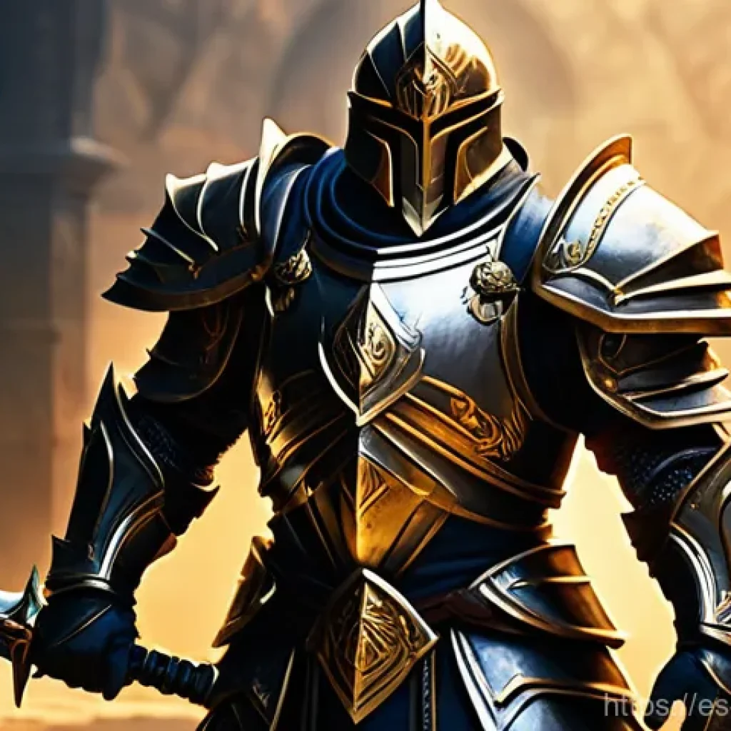 리니지2M 클래스별 초보자 팁 - **Prompt 1: The Resilient Paladin Defender**
    A powerful male Paladin, adorned in ornate, gleamin...