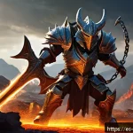 Home 17 리니지2M 필드 보스 공략법 - A dynamic fantasy battle scene featuring a skilled adventurer wearing detailed leather armor and wie...
