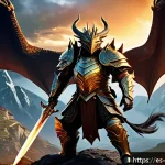 Home 22 리니지2M 아데나 효율적 파밍 - A dynamic fantasy game scene set in the "Valley of Dragons," featuring a brave player character in i...